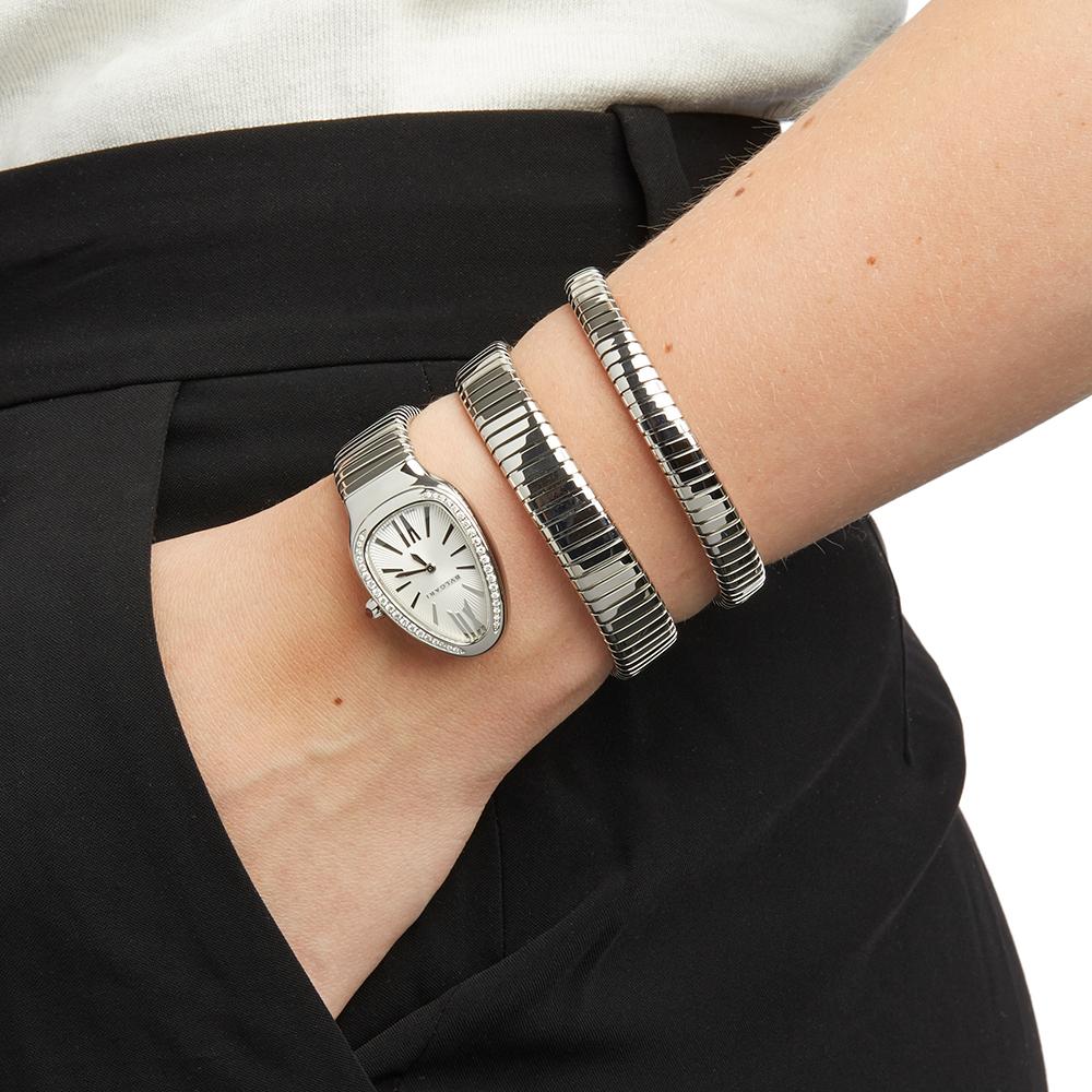 Bulgari Tubogas Serpenti Diamond Stainless Steel SP 35 S 3