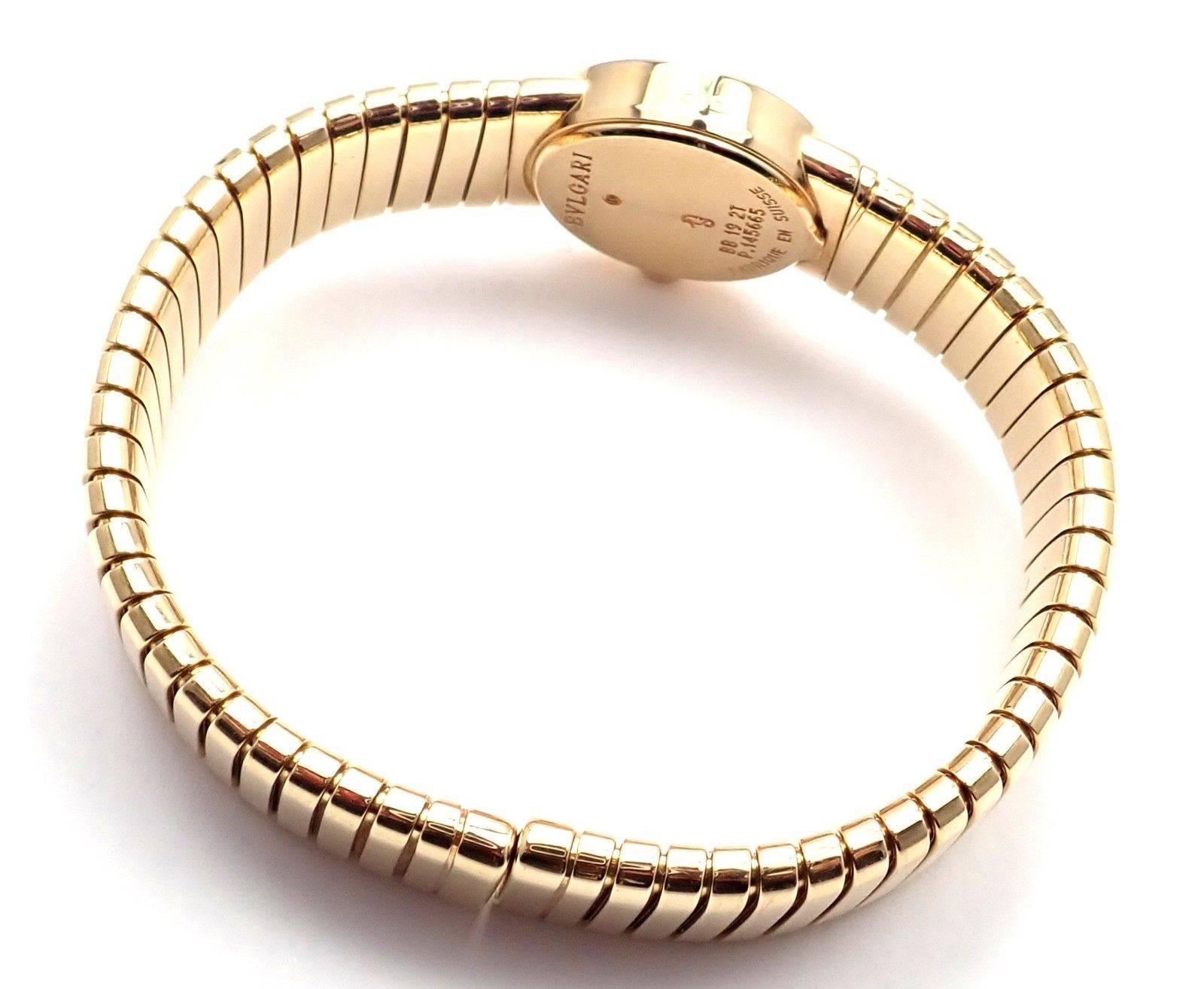 Bulgari Yellow Gold Tubogas Serpenti Snake Quartz Bracelet Wristwatch 5