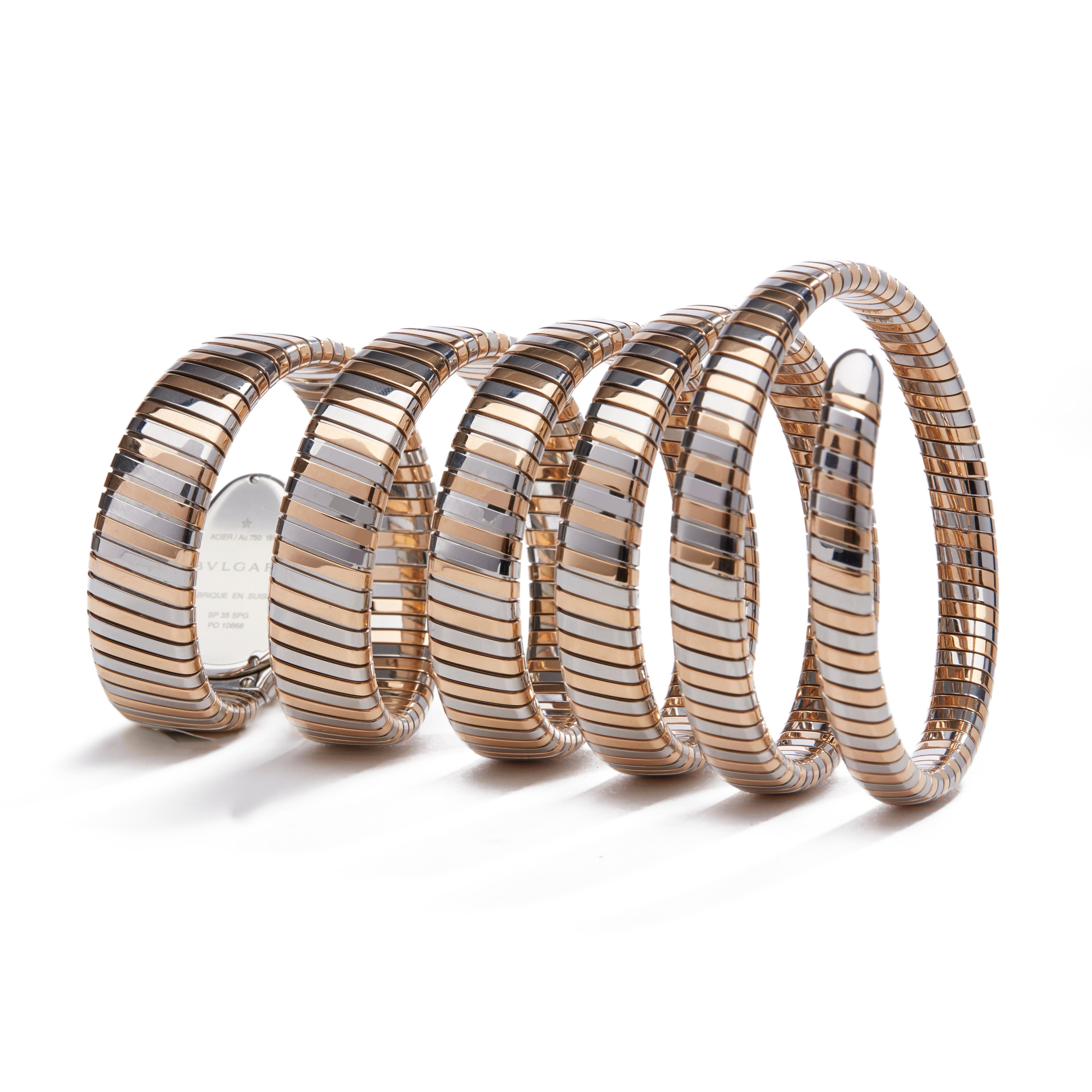 Bulgari Tubogas Serpenti Stainless Steel And 18k Rose Gold 102621 1