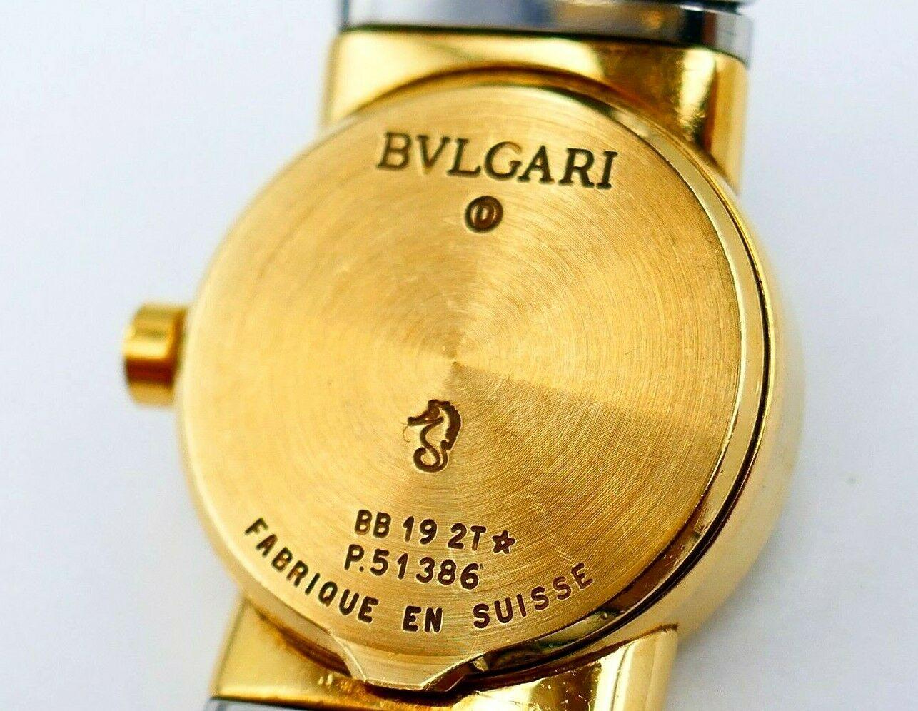 Bulgari Tubogas Stainless Steel Yellow Gold Wristwatch BB 19 2T 3