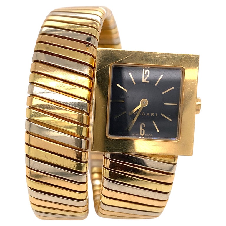 Bulgari Montre-bracelet Tubogas en or tricolore avec bracelet enveloppant  En vente sur 1stDibs