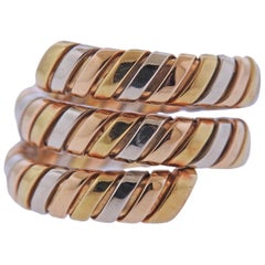 Bulgari Tubogas Tri Color Gold Wrap Ring