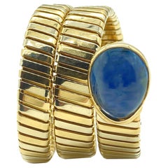 Bulgari Tubogas Two-Color Gold Bracelet with 20 Carat Sapphire