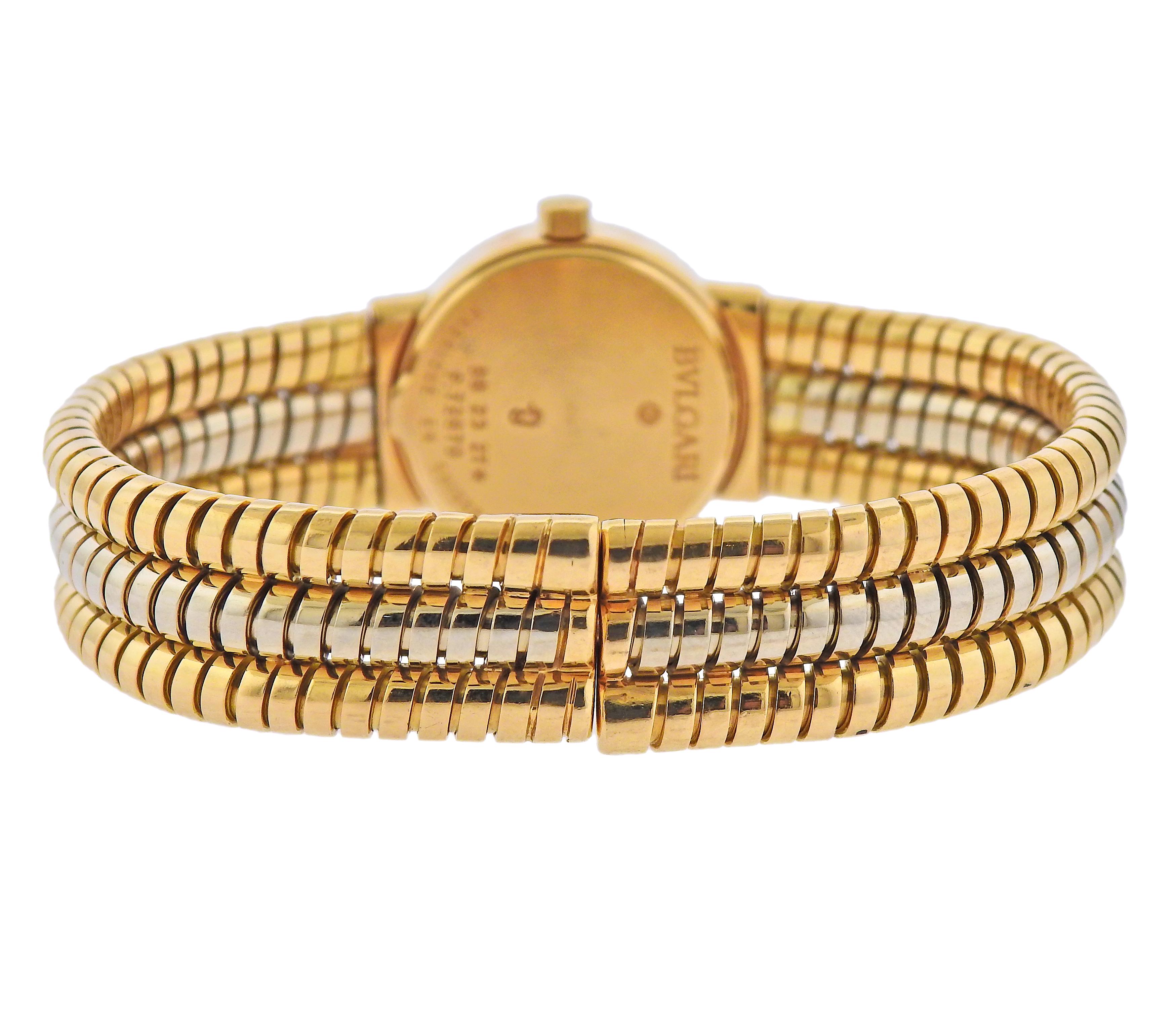 Bulgari Bracelet montre Tubogas BB 23 2T Excellent état - En vente à New York, NY