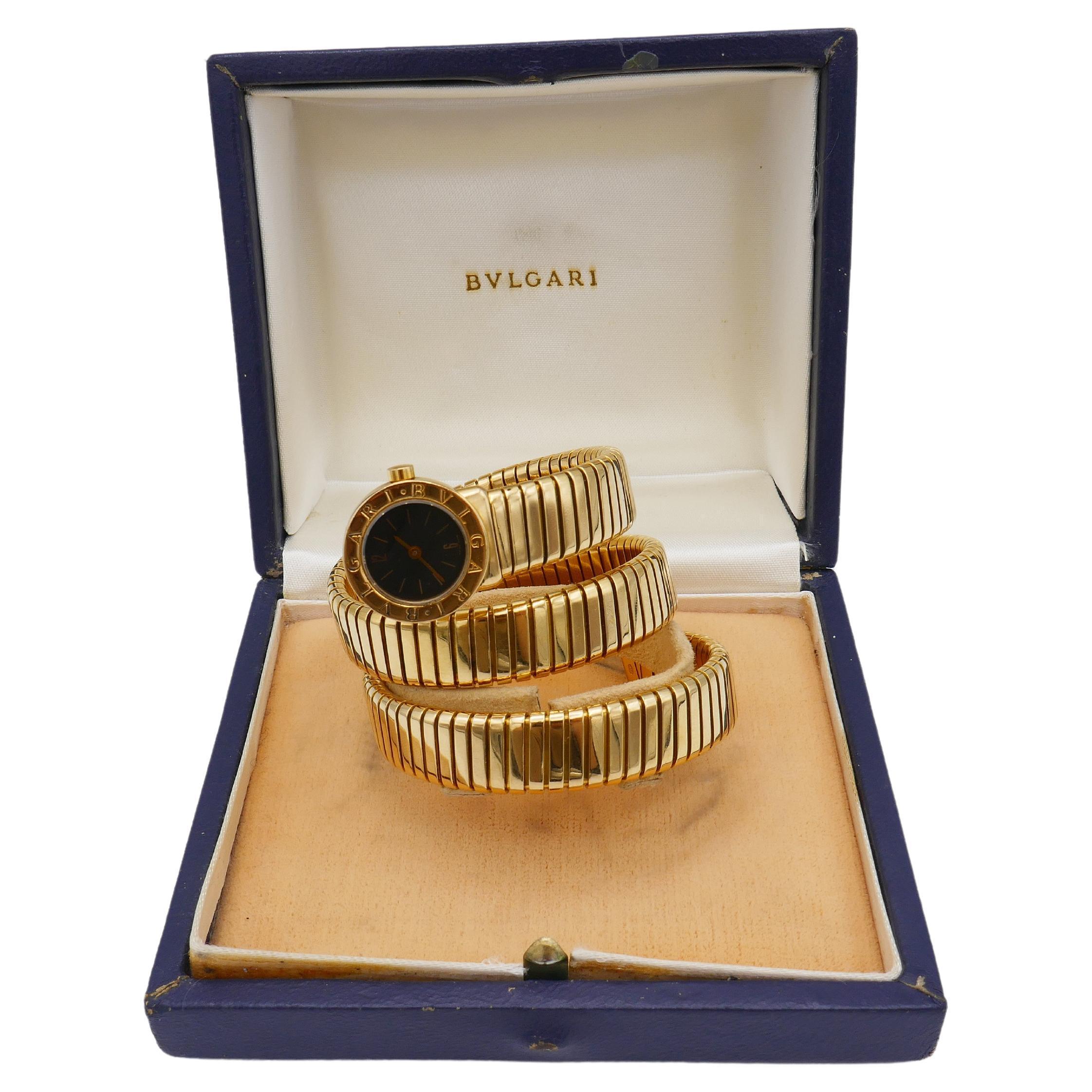 Bulgari Tubogas Watch Yellow Gold at 1stDibs