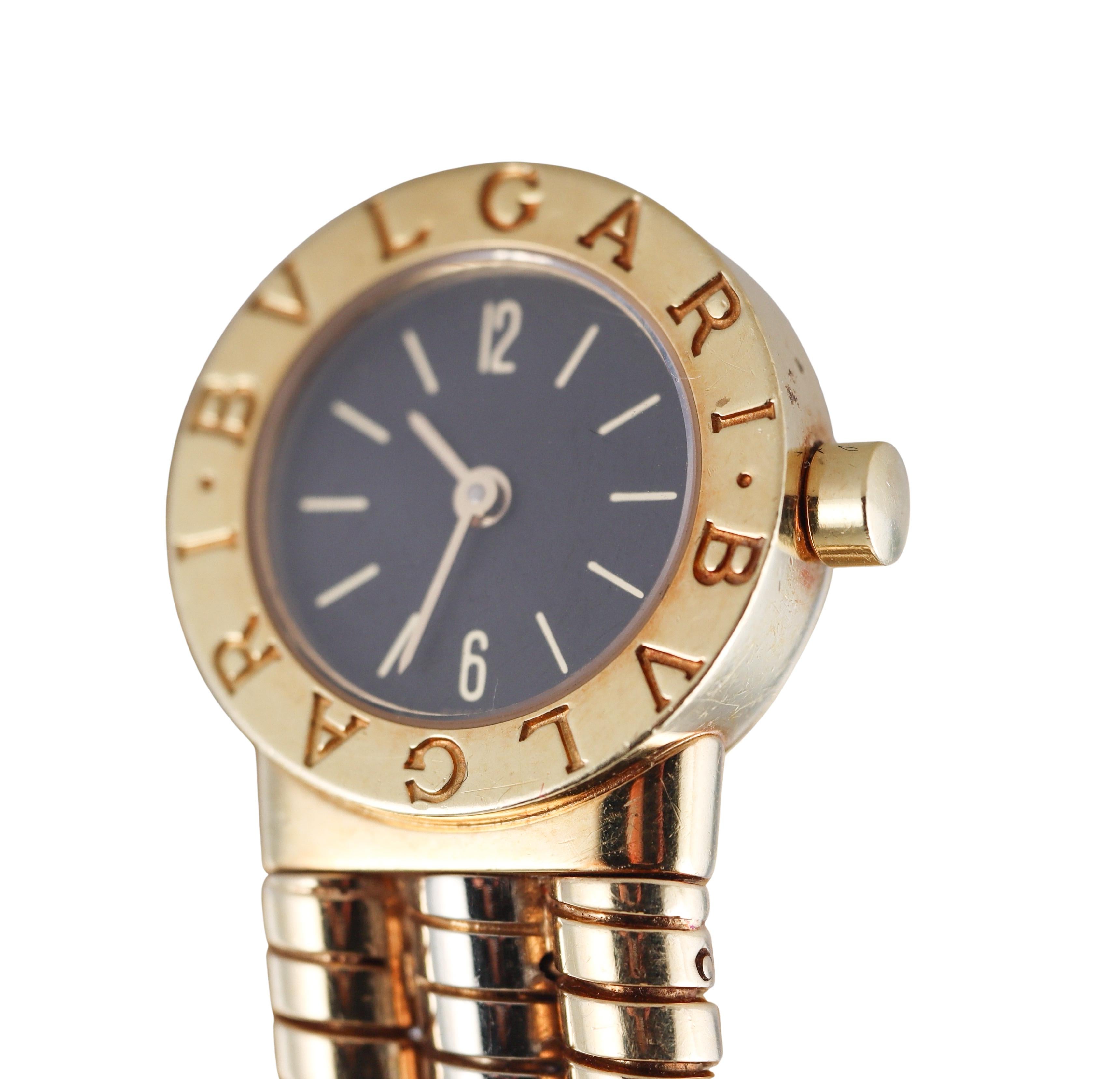 Bulgari Tubogas White Yellow Gold Wrap Bracelet Watch BB191T For Sale 7