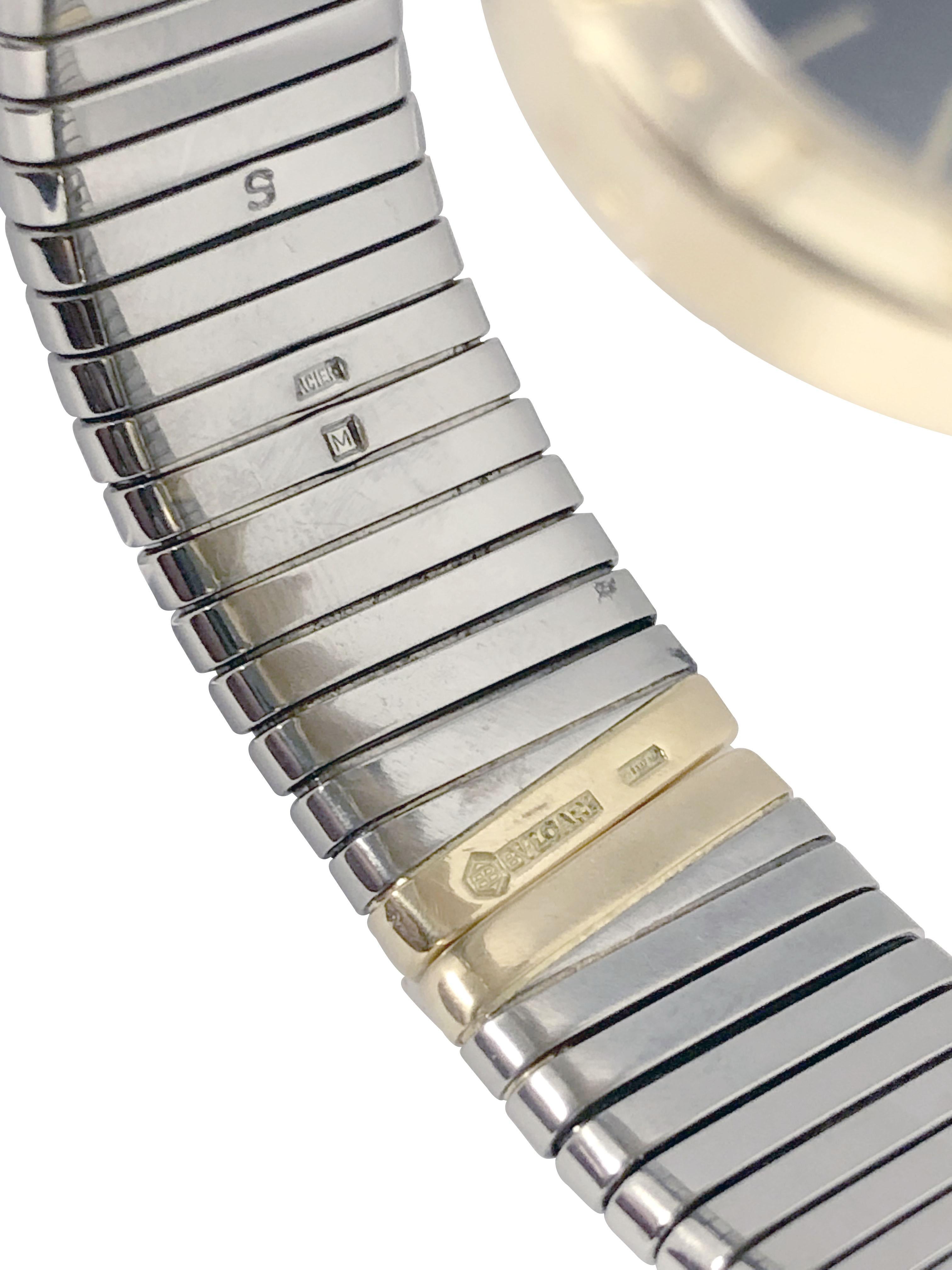 Women's Bulgari Tubogas Yellow Gold and Steel ladies Quartz Bracelet Watch