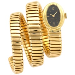 Reloj Bulgari Tubogas Oro Amarillo Esfera Negra