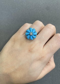 Bulgari Turquoise & Diamond Cocktail Ring