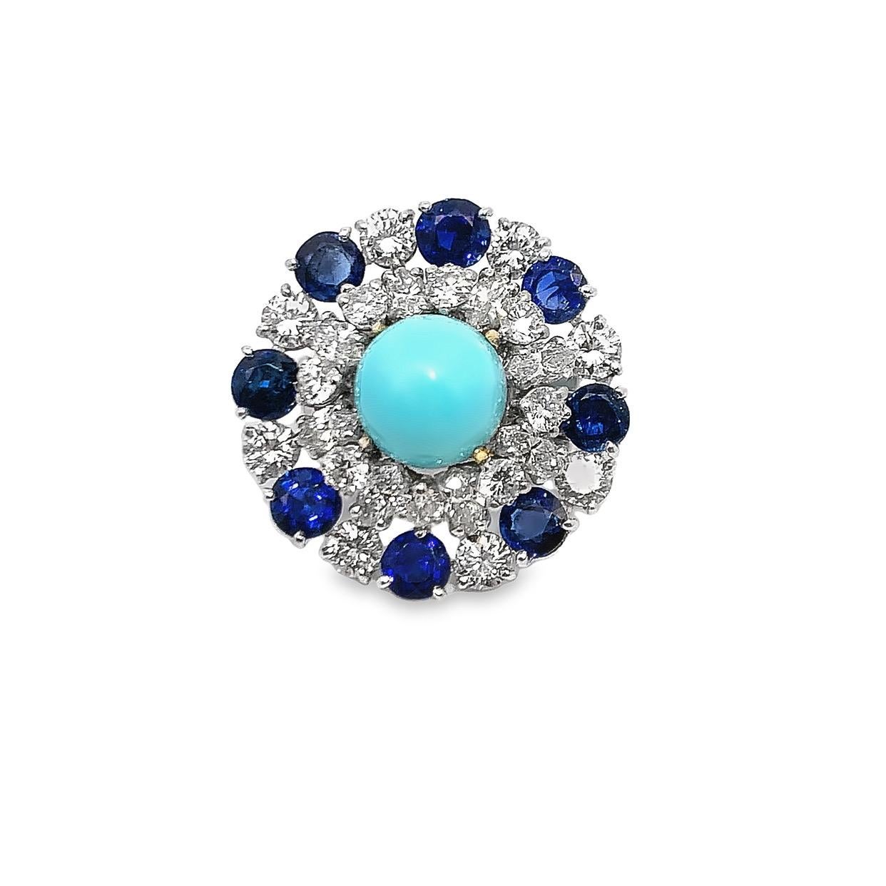 Bulgari Turquoise Sapphire and Diamond Earrings For Sale 1
