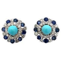 Pendientes Bulgari de zafiro turquesa y diamantes