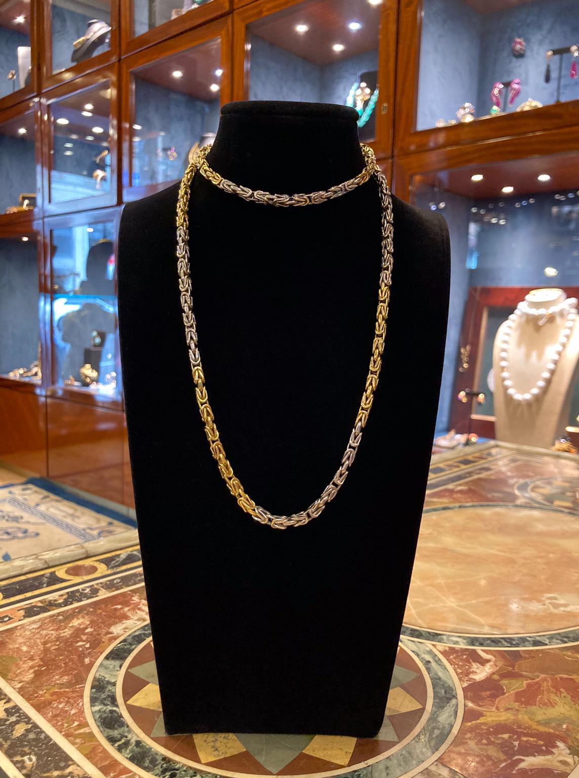 Women's Bulgari Two-Color Gold Long Chain Necklace