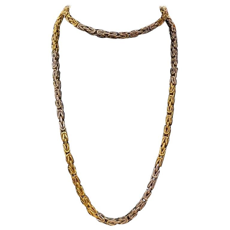 Bulgari Two-Color Gold Long Chain Necklace