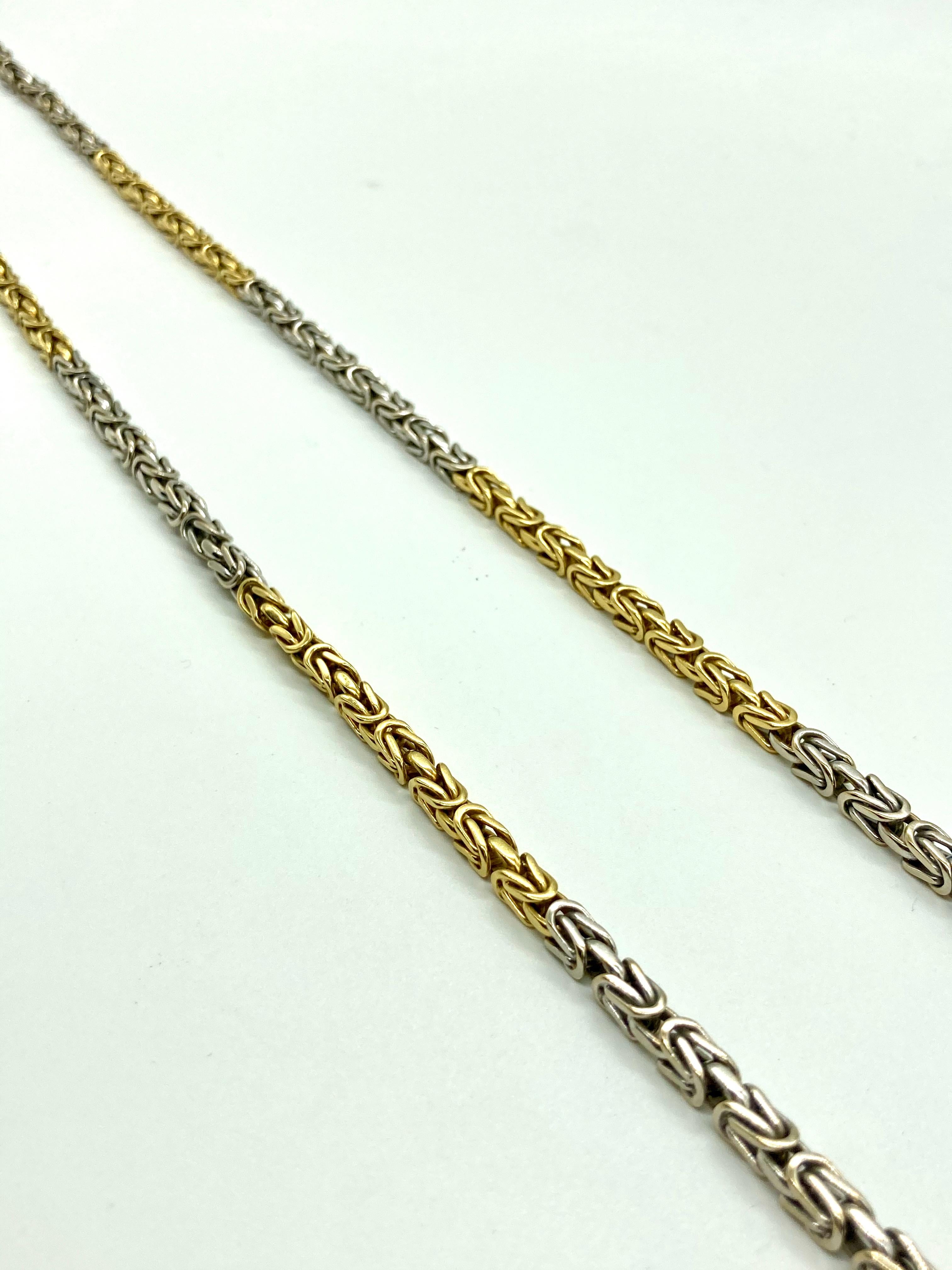 Bulgari Two-Color Gold Long Chain Necklace In Good Condition In New York, NY