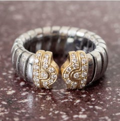 BULGARI, two-colour "Parentesi Tubogas" diamond ring, vintage