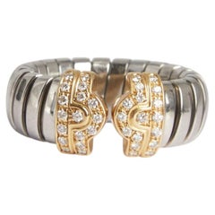 BULGARI, two-colour "Parentesi Tubogas" diamond ring, vintage