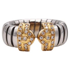 BULGARI, two-colour "Parentesi Tubogas" diamond ring, vintage