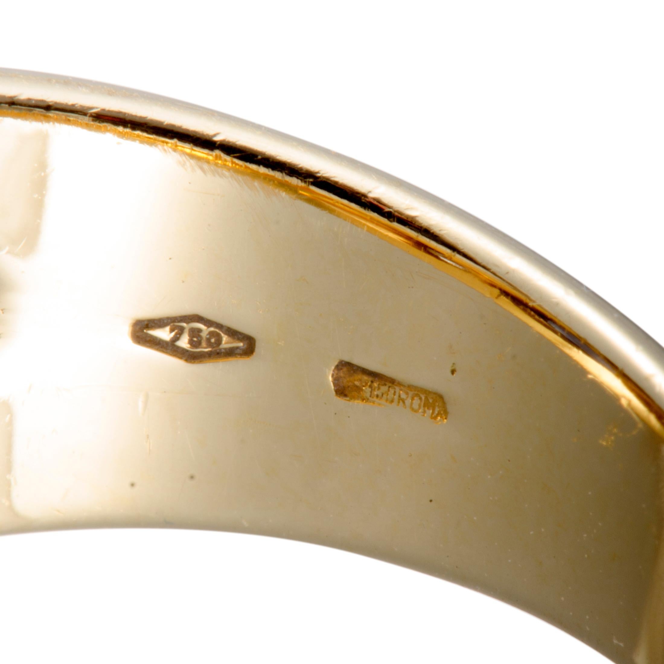 Bulgari Two-Diamond and Sapphire Yellow Gold Band Ring 1