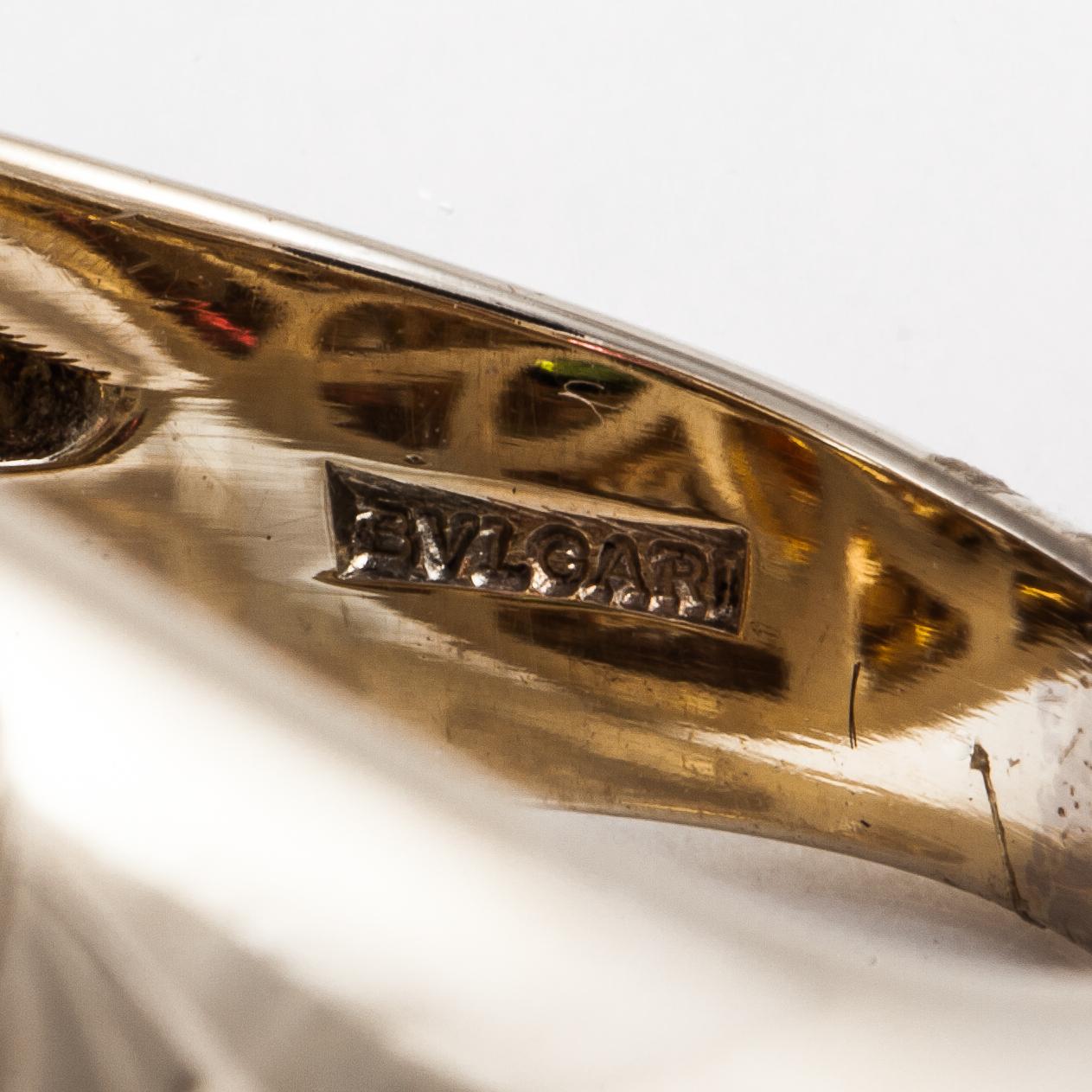 Women's Estate Bulgari 18K Two-Tone Gold Multi Gemstone Ring