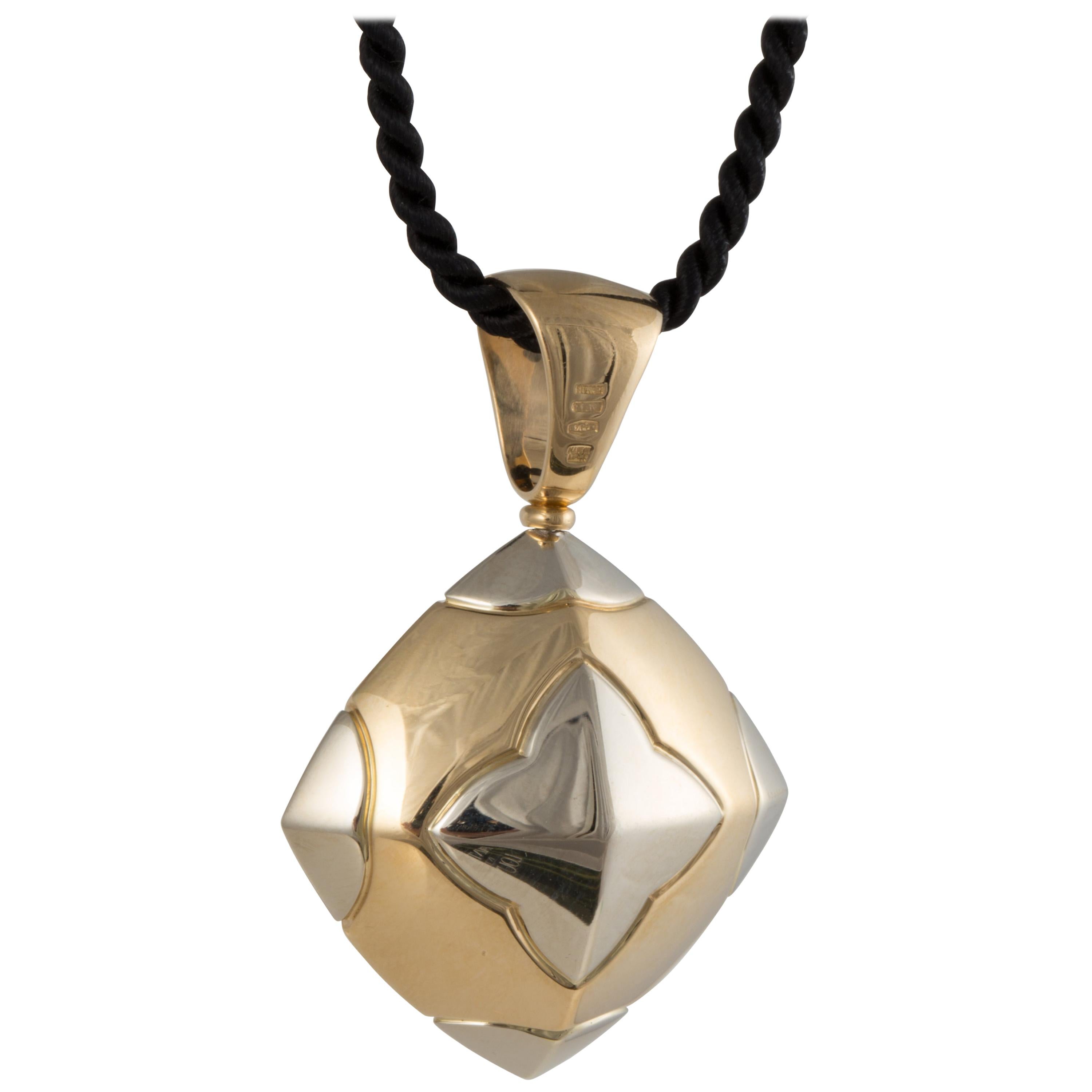 Bulgari Two-Tone Gold Pyramid Necklace 