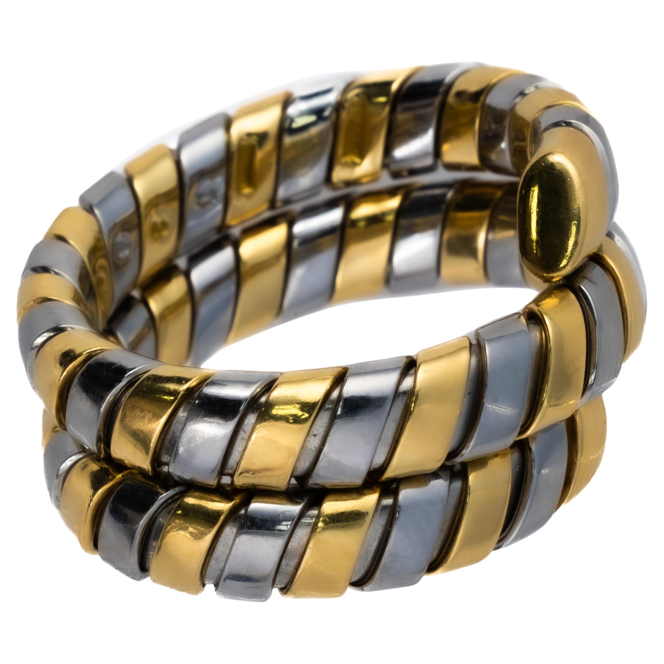 Anello Bulgari Tubogas Serpenti Bicolore in vendita