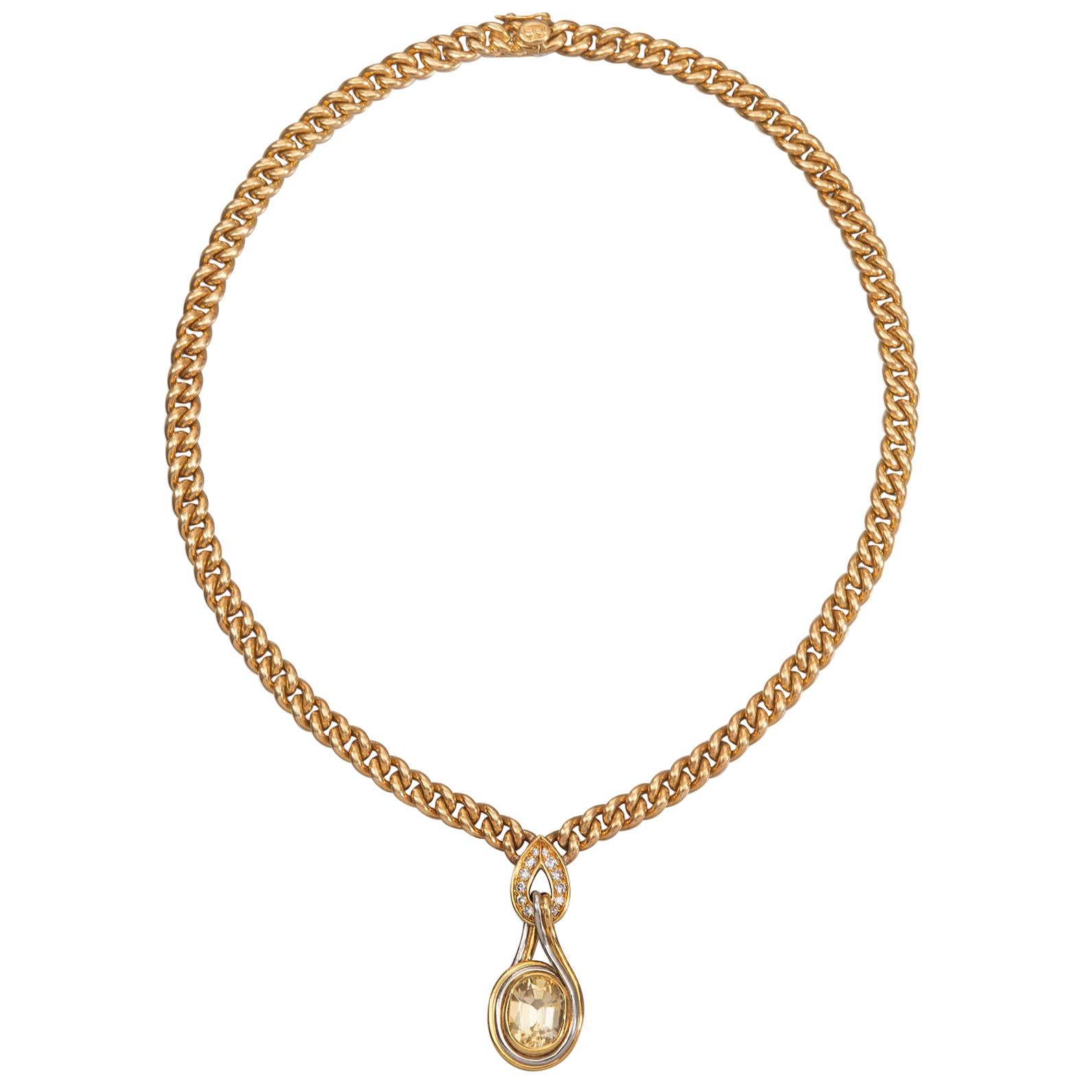 Bulgari Untreated 7.6 Carat Sapphire and Diamond 18 Carat Gold Necklace