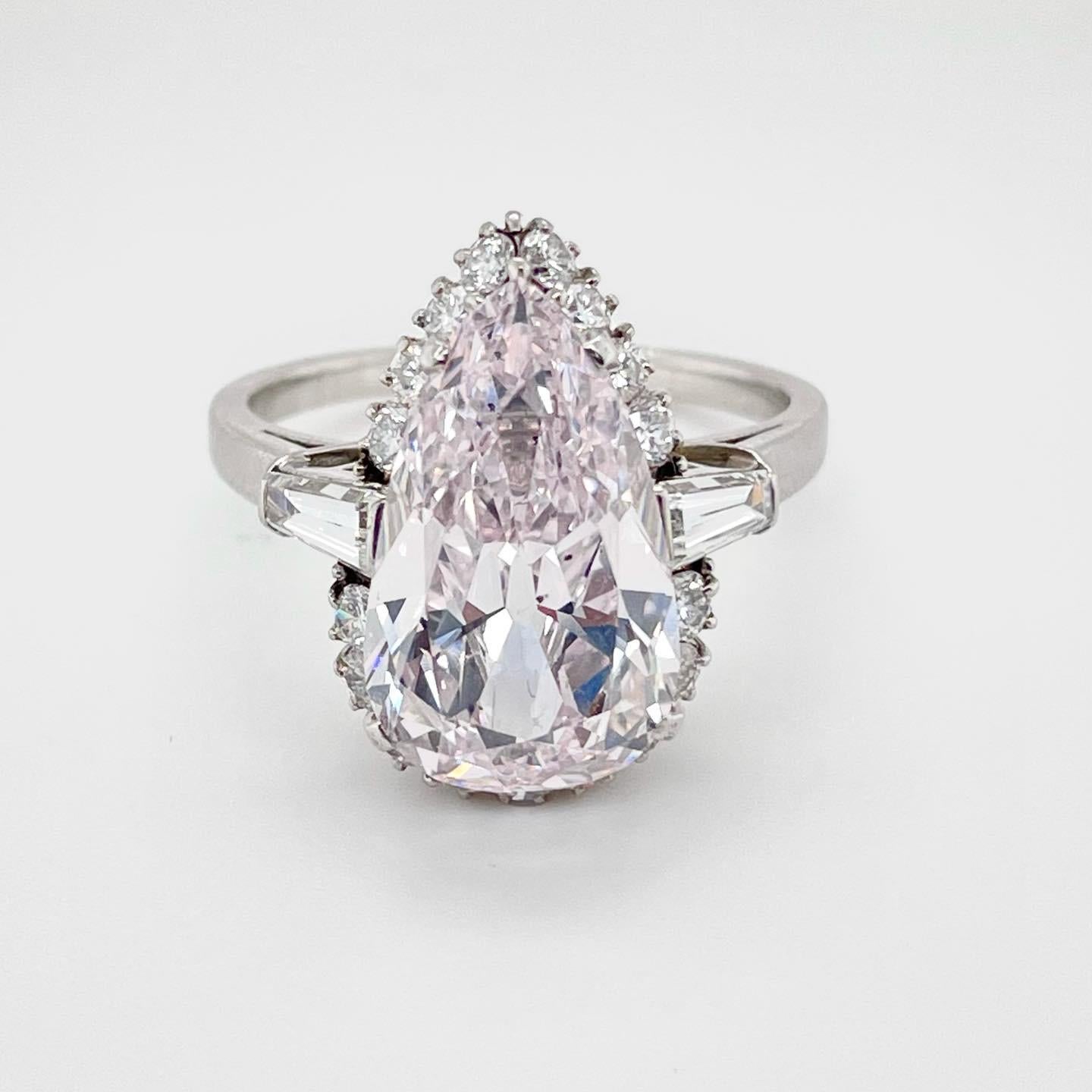Bulgari Very Light Pink 4ct Diamond Ring, ca. 1950s 3