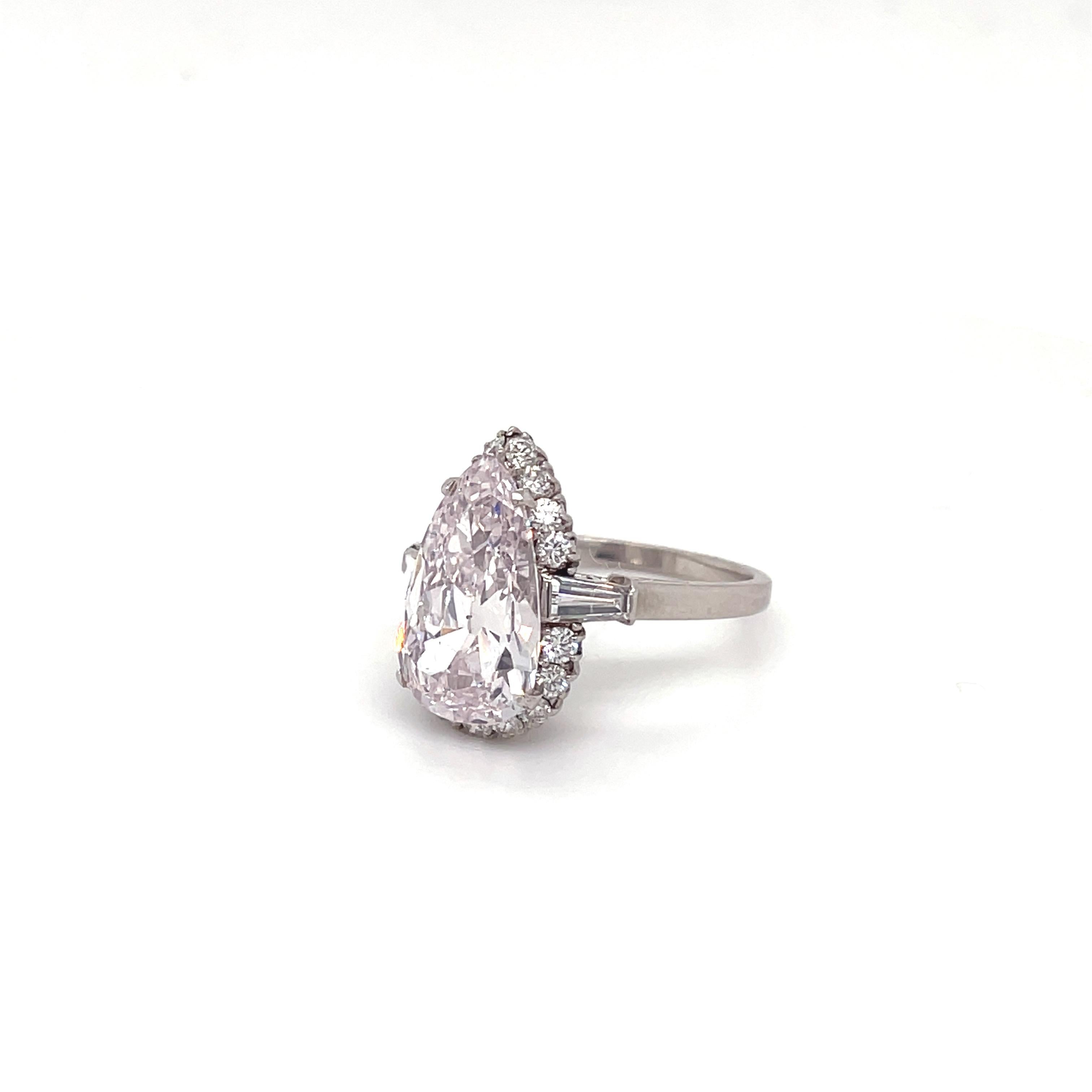 Retro Bulgari Very Light Pink 4ct Diamond Ring, ca. 1950s