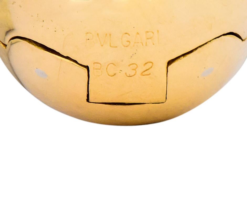 Bulgari Vintage 18 Karat Gold Ball Ear-Clip Earrings In Excellent Condition In Philadelphia, PA