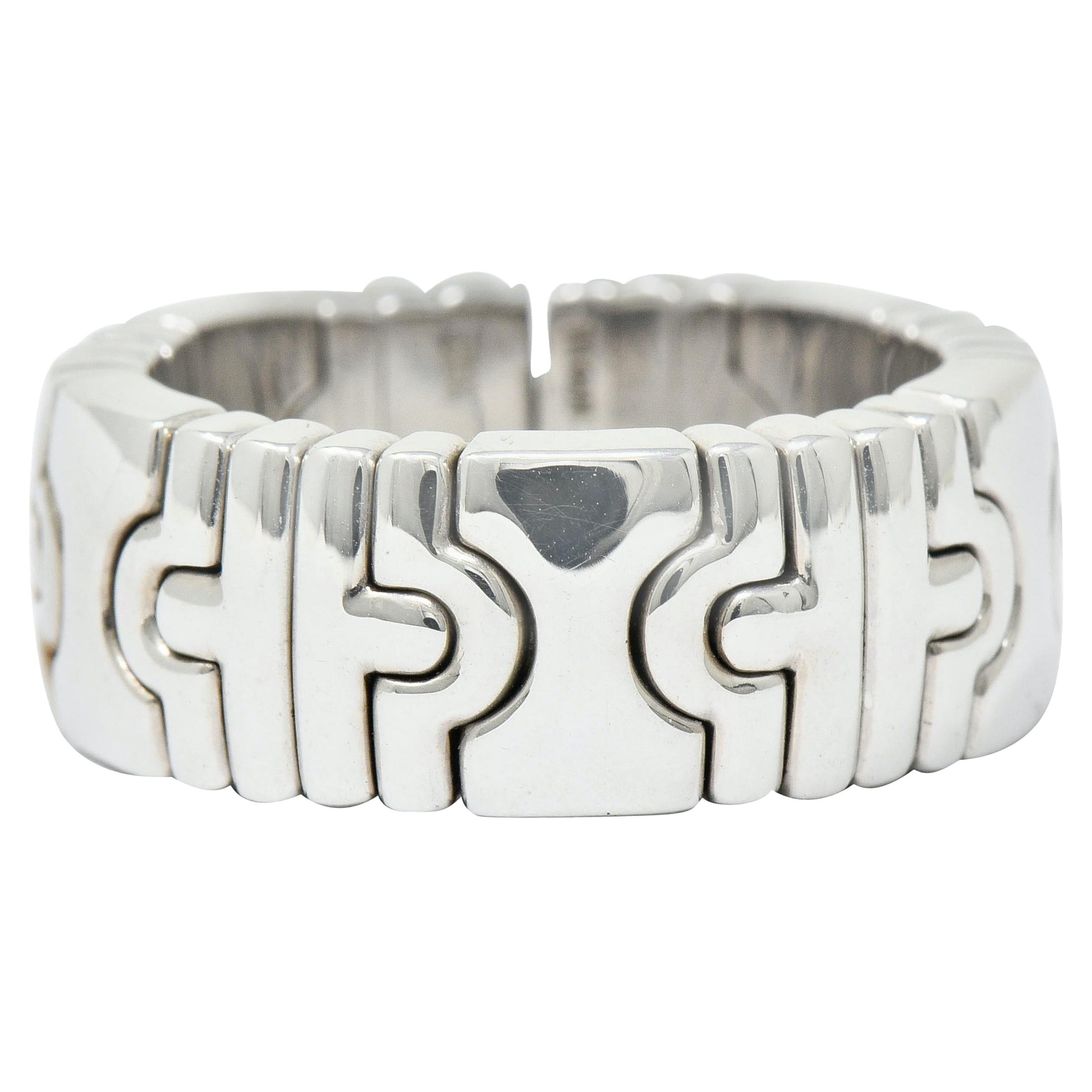 Bulgari Vintage 18 Karat White Gold Parentesi Band Ring