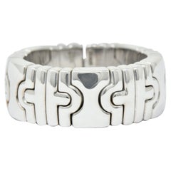 Bulgari Retro 18 Karat White Gold Parentesi Band Ring