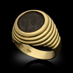 Bulgari Vintage 18ct Yellow Gold Monete Ring Circa 1970