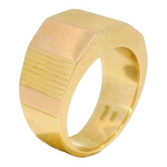 Bulgari Vintage 18K Ring Yellow Gold Chunky Statement Stacker Circa 1970s