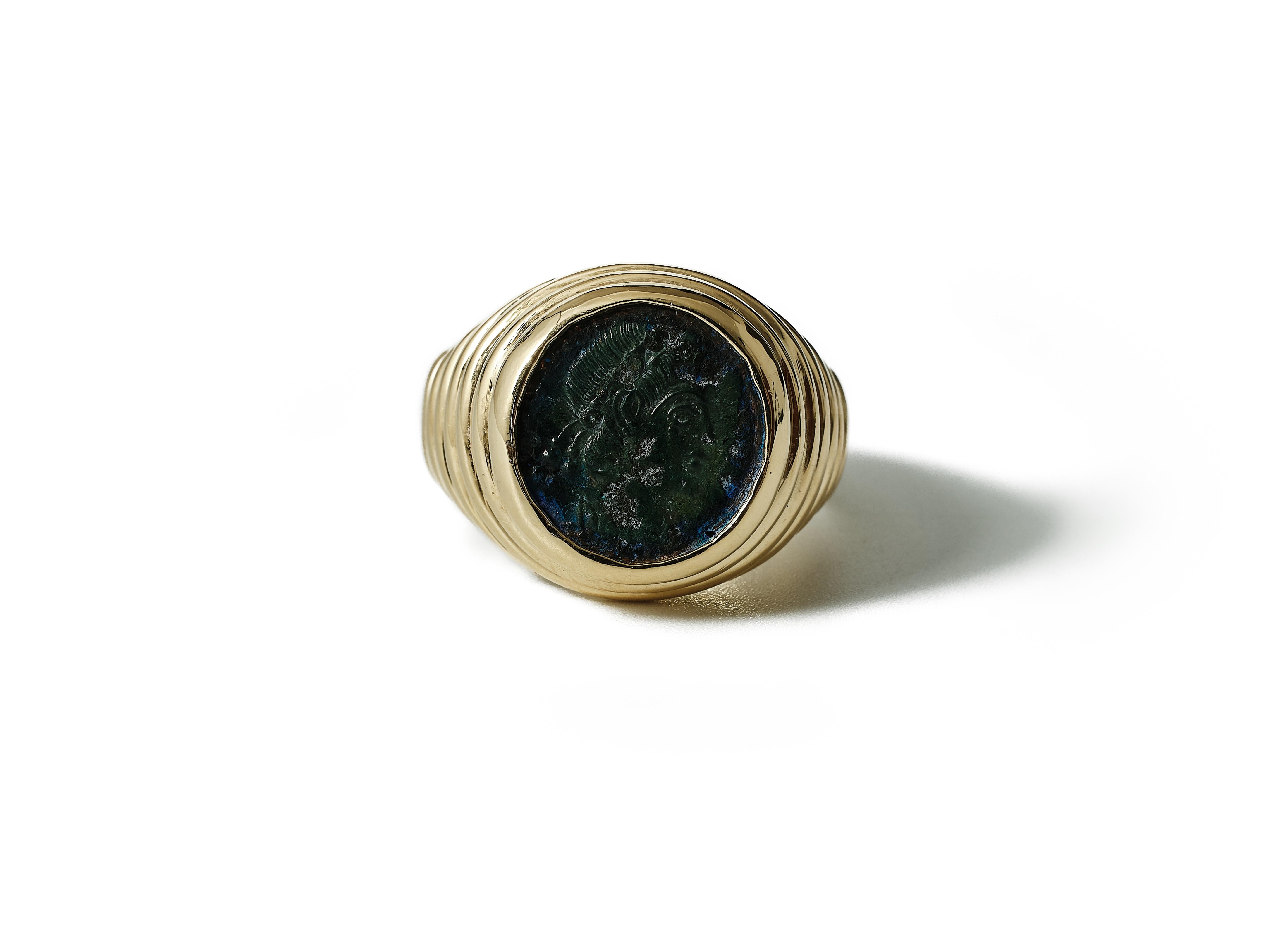 Bulgari 18kt Gelbgold 'Monet' Kupfermünzenring, ca. 1970-80 im Zustand „Gut“ in Malmö, Skåne län