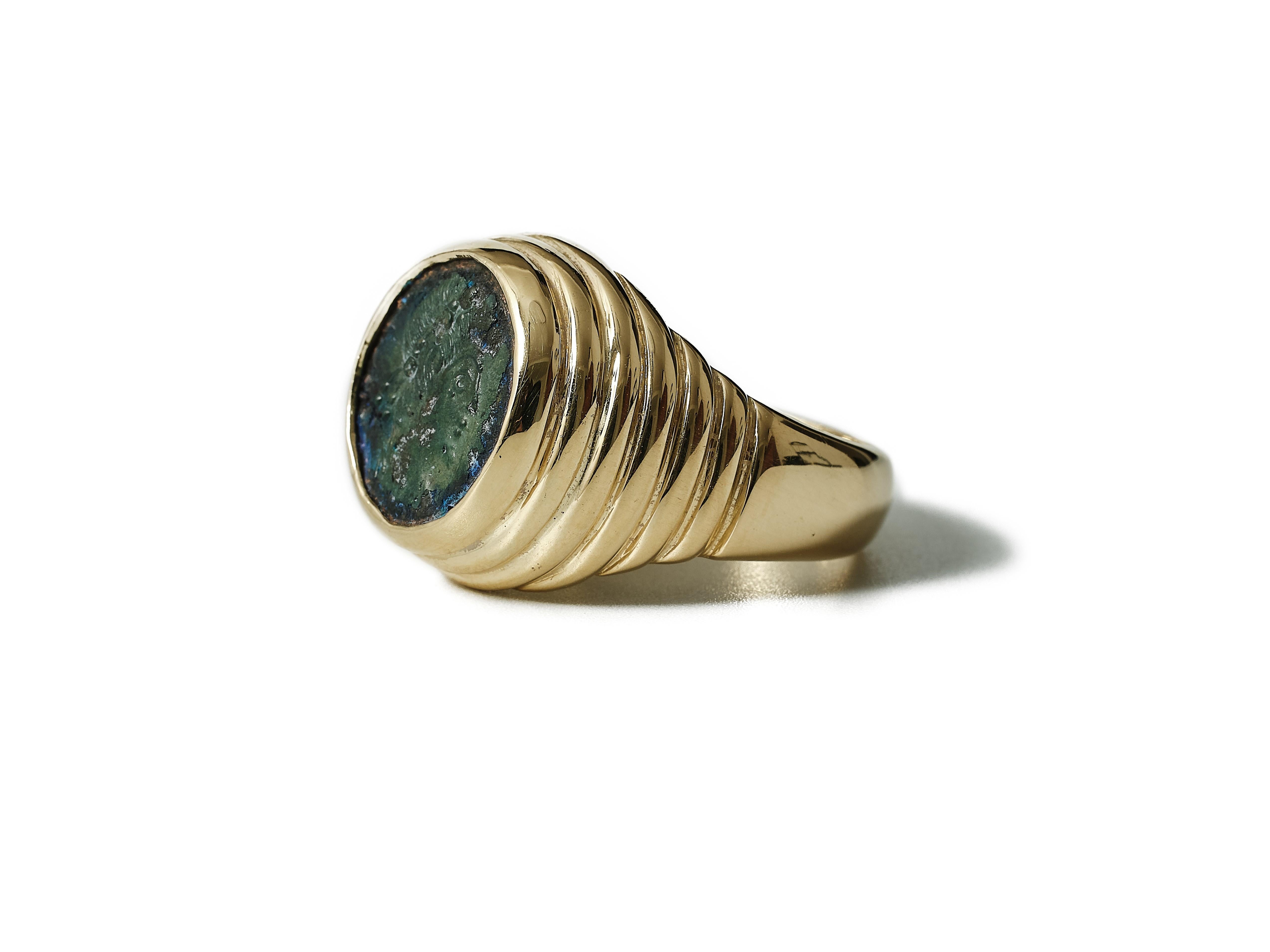 Bulgari 18kt Gelbgold 'Monet' Kupfermünzenring, ca. 1970-80 für Damen oder Herren