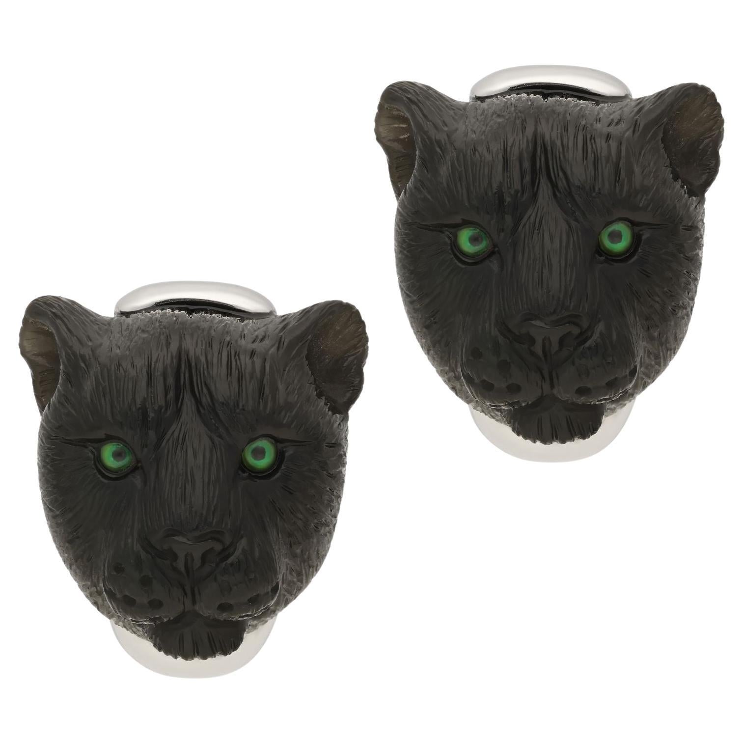 Bulgari Vintage Carved Onyx Black Panther Earrings Circa 1960 For Sale