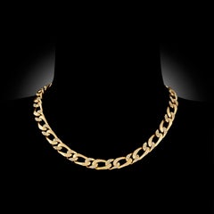 Bulgari Vintage Diamond And 18ct Yellow Gold Curb Link Necklace Circa 1990s