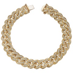 Vintage Diamant-Gold-Gliederarmband mit gebogenem Kragen