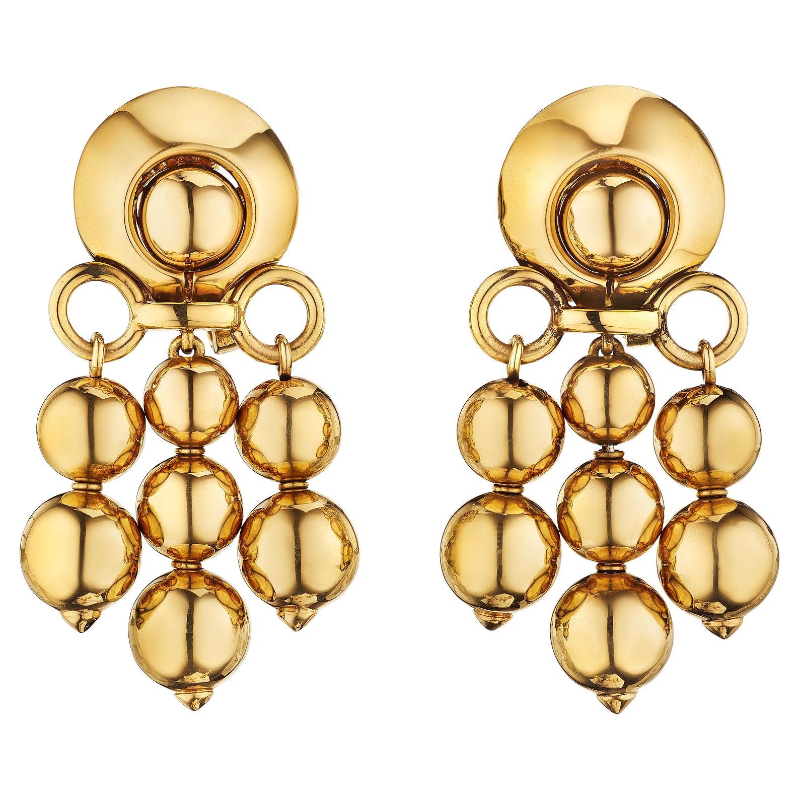 Orecchini a clip con perle in oro vintage di Bulgari