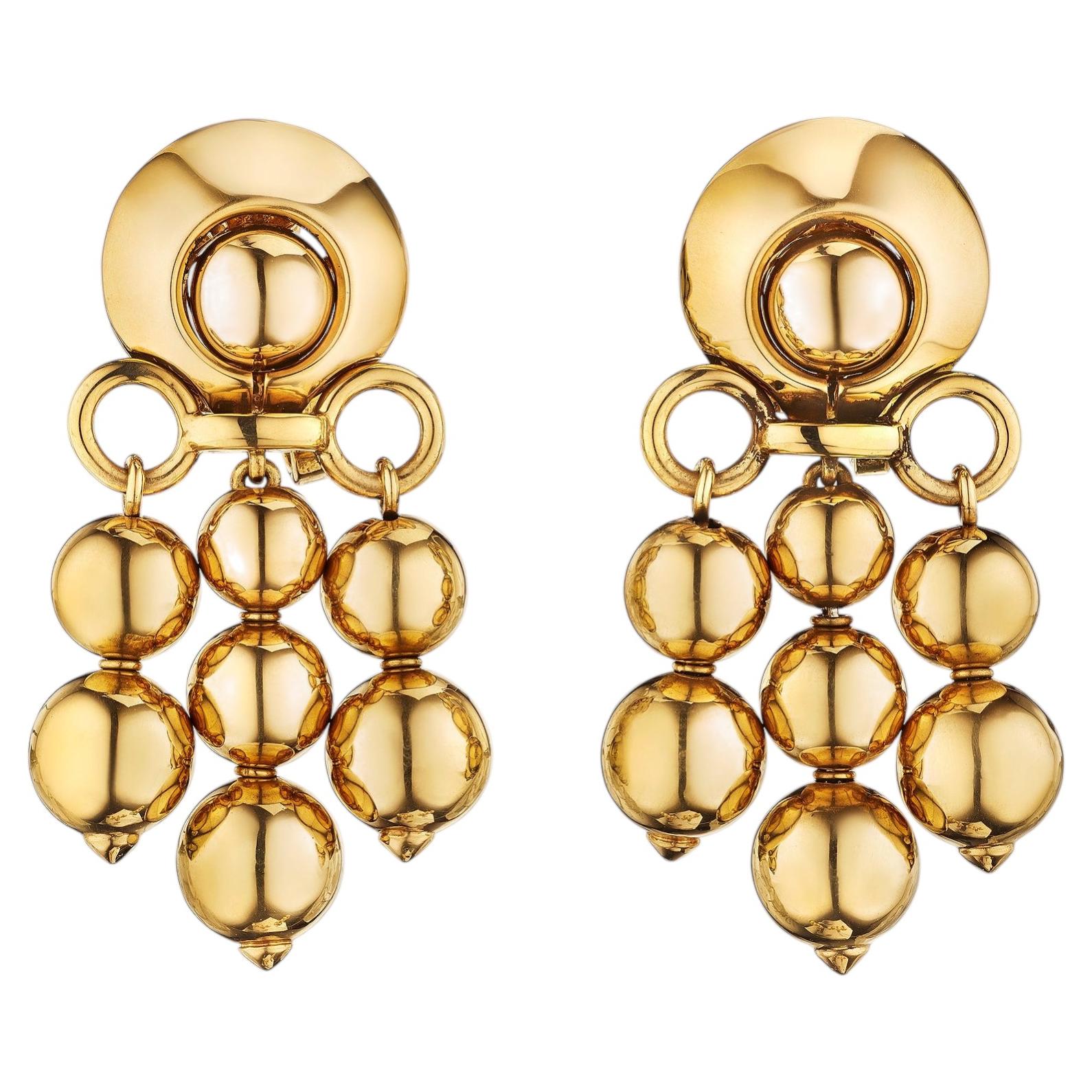 Orecchini a clip con perle in oro vintage di Bulgari