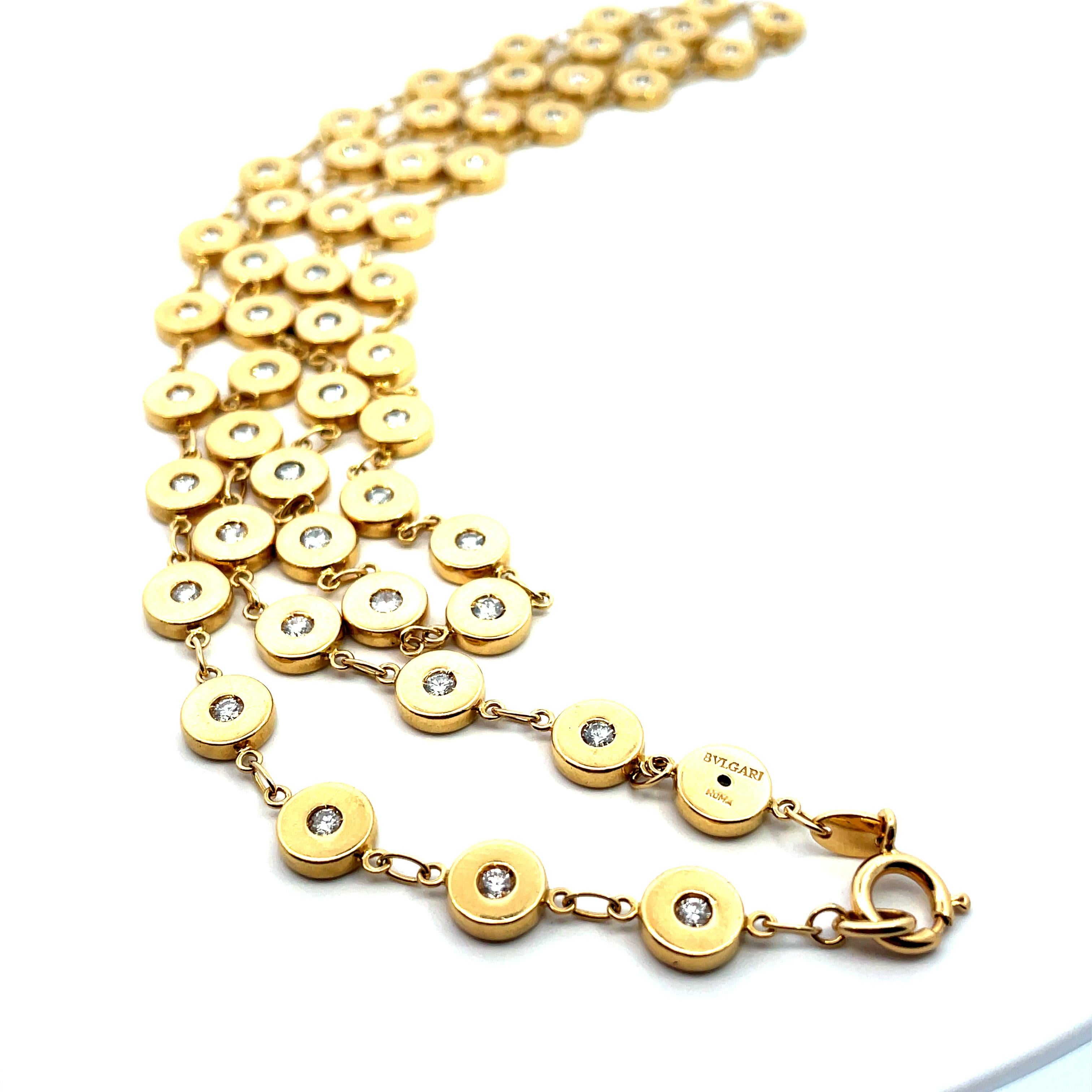 Bulgari Vintage Gold Diamond Longhchain Necklace 1