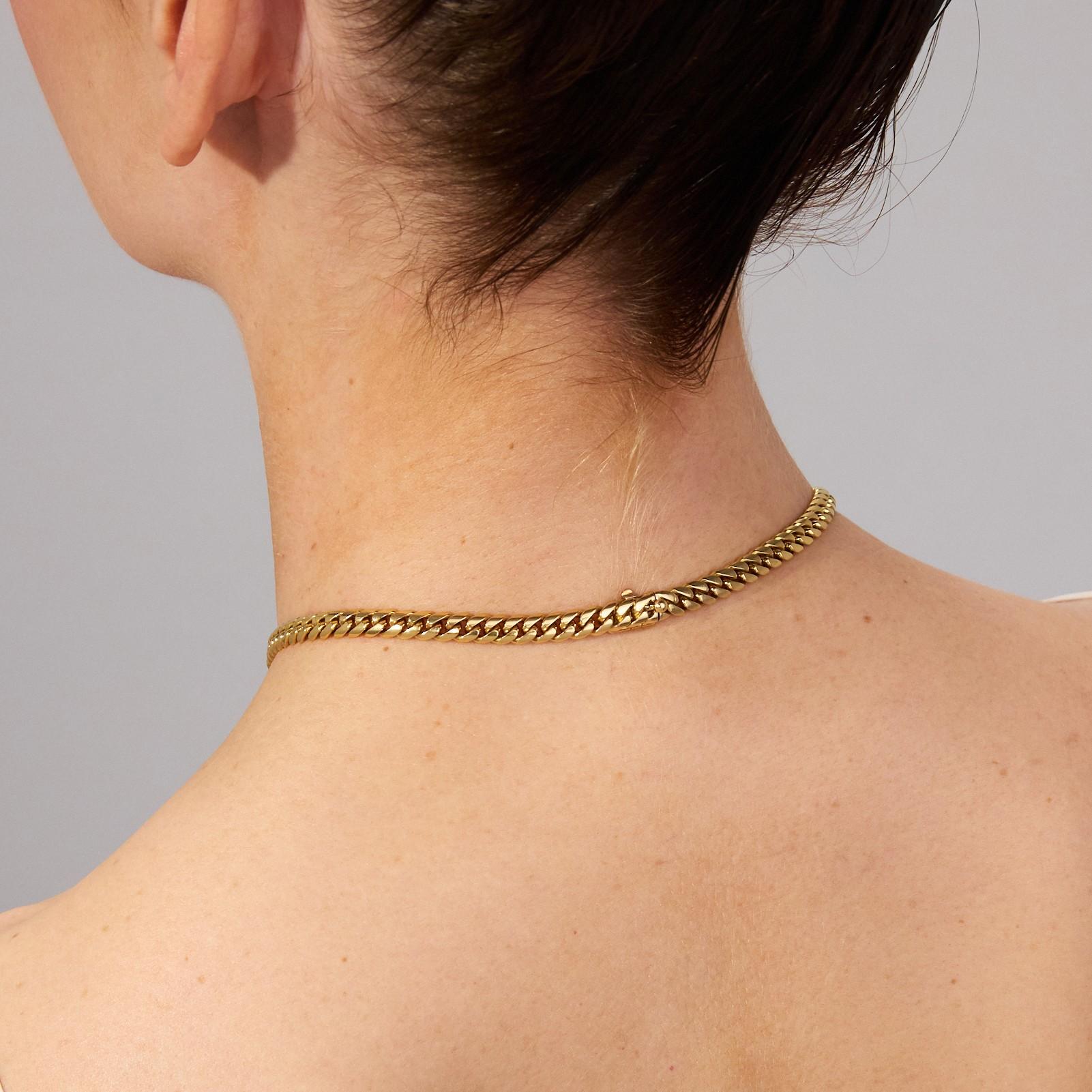 Bulgari Vintage Große Rosa Turmalin und Saphir 18K Gold Curb-Link Halskette im Angebot 3