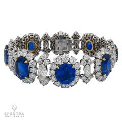 Bulgari Vintage Mid-Century 62 ct. Bracciale con zaffiri e diamanti