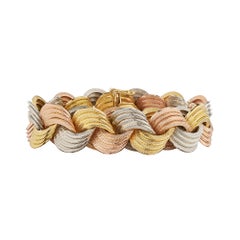 Bracciale Bulgari Vintage Rosa Bianco Giallo con incisione circolare A Link
