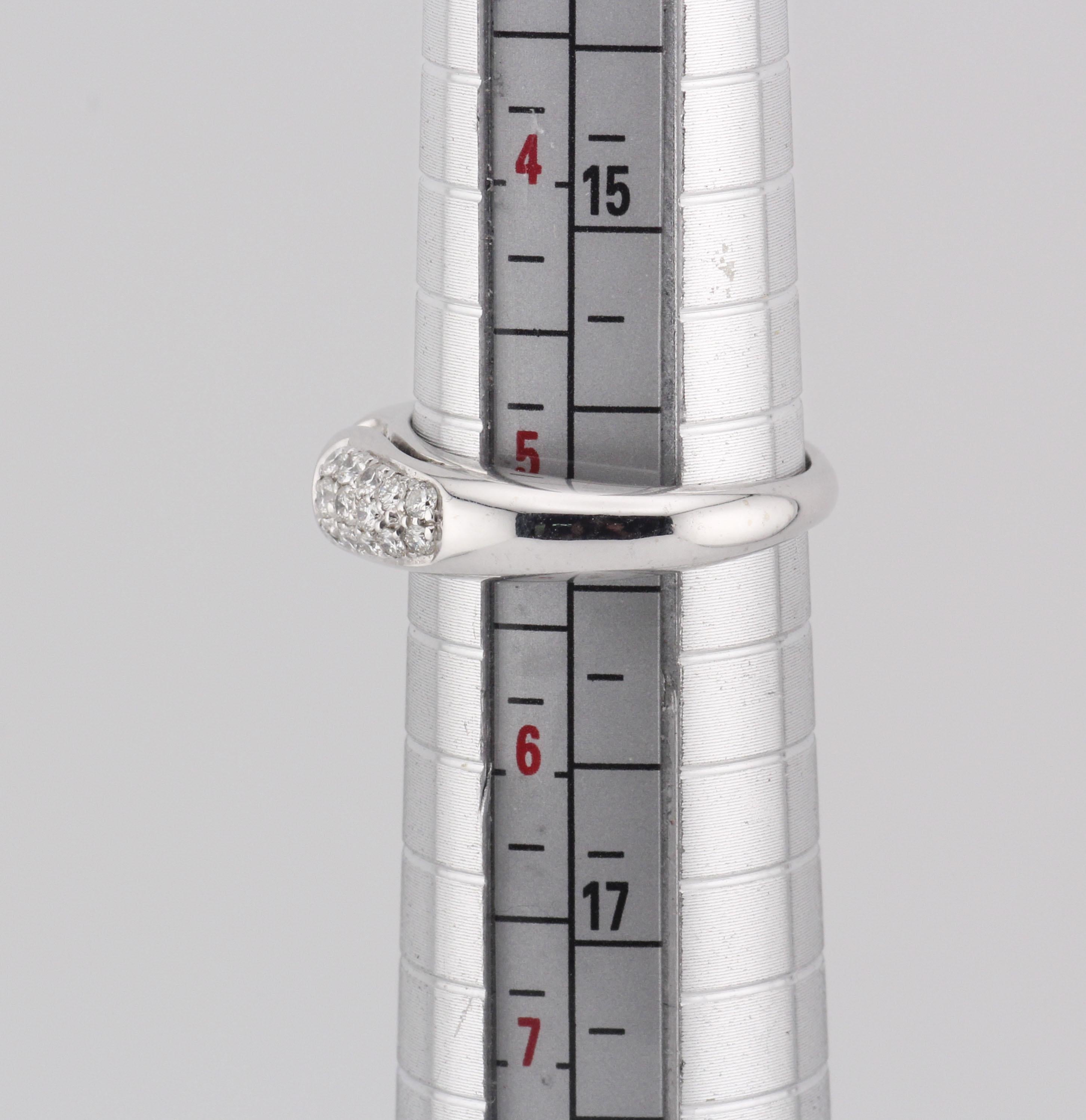 Bulgari Vintage Saphir Diamant 18k Weißgold Ring Größe 5 im Angebot 5