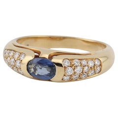 Bulgari Vintage Saphir Diamant 18k Gelbgold Ring Größe 6,5