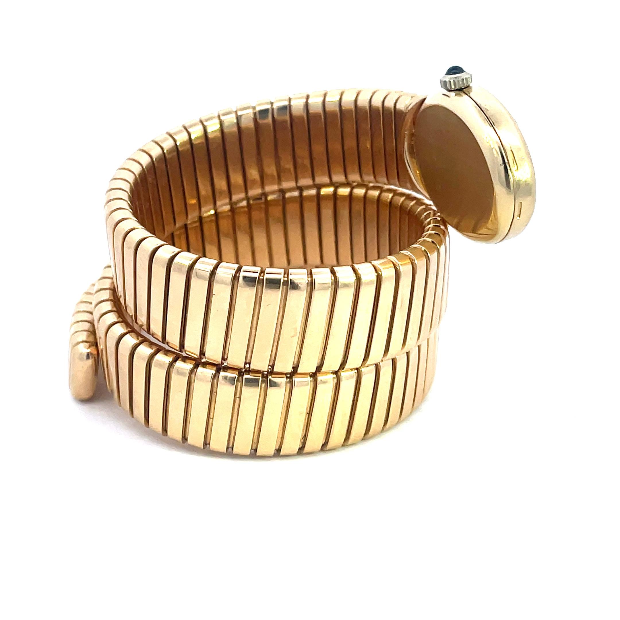 Montre-bracelet vintage Serpenti Tubogas avec cadran ovale Juvenia en or 18 carats de Bulgari en vente 6