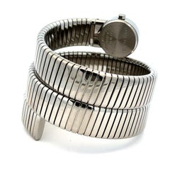 Vintage Bulgari Serpenti Tubogas Stainless Steel Double Coil Watch Original Box