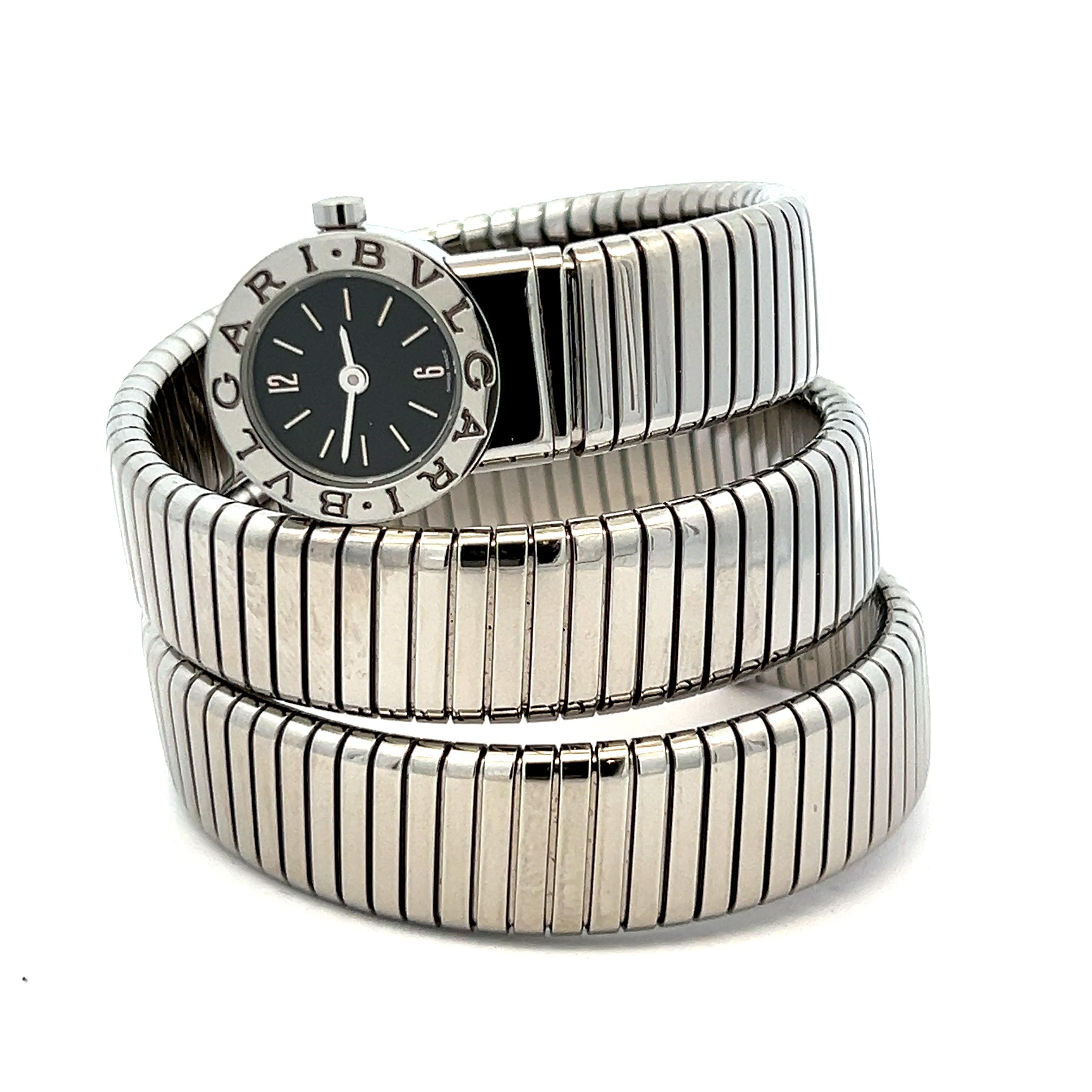 Bulgari Vintage Edelstahl Steele Serpenti Tubogas Uhr im Zustand „Hervorragend“ im Angebot in Miami, FL