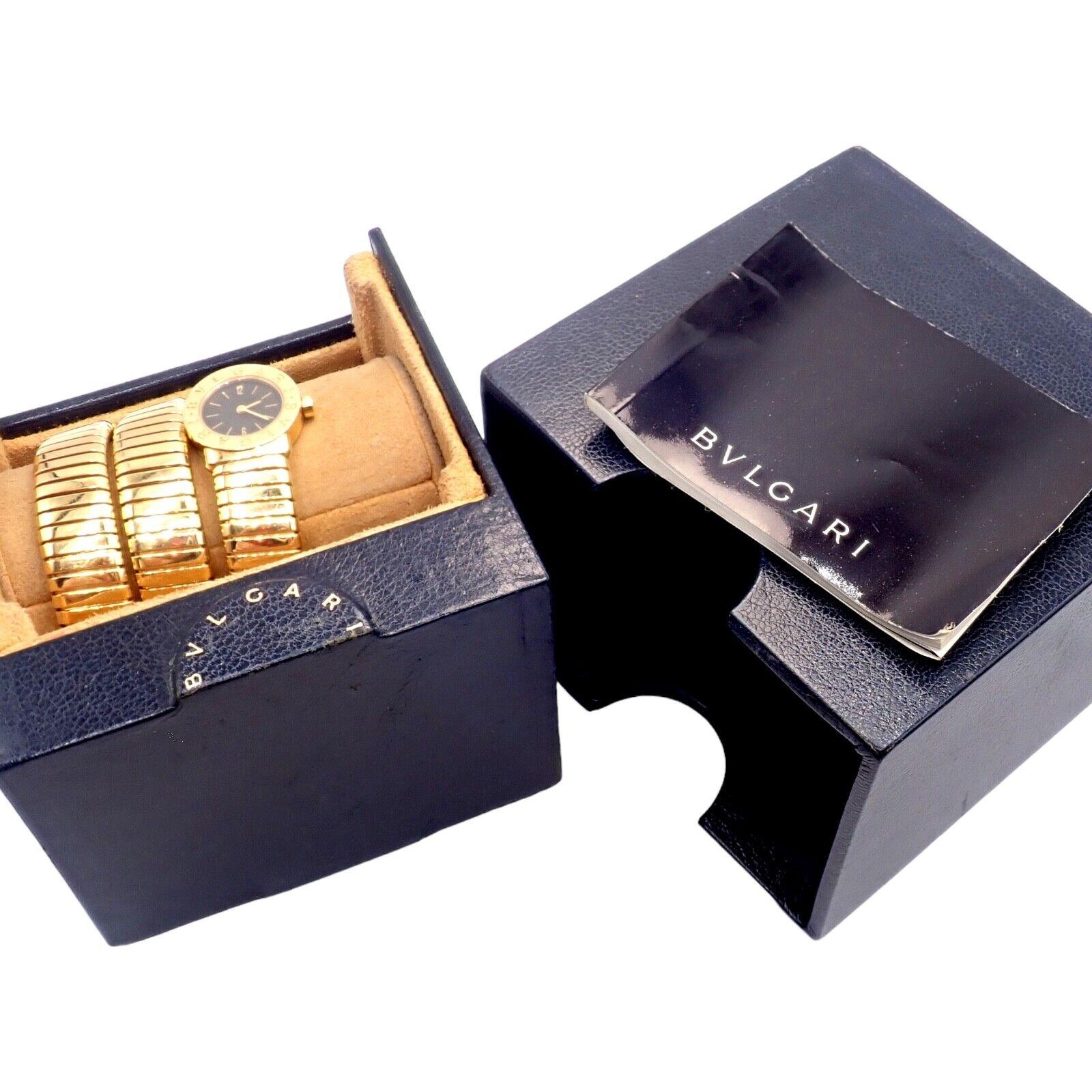 Bulgari Vintage Tubogas Serpenti Snake Yellow Gold Bracelet Watch In Excellent Condition In Southampton, PA